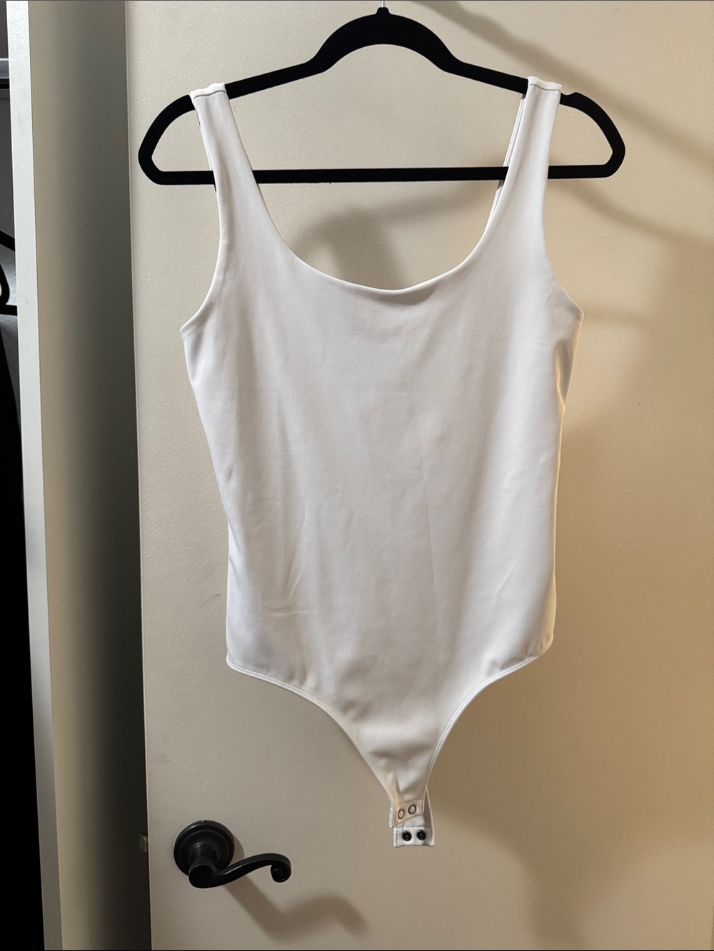Express White  One-Piece Bodysuit with Snap Hem